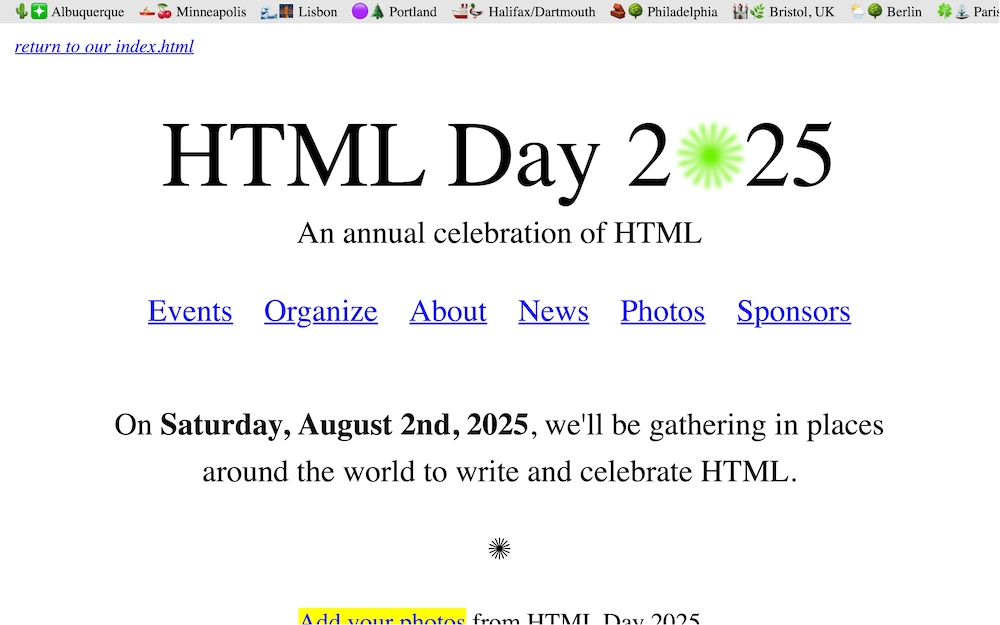 ”지난 8월 2일(토)은 ‘HTML의 날’(HTML Day)이었습니다. 일본 도쿄를 시작으로 서울, 중국 베이징과 유럽을 거쳐 미국까지, 전 세계 도시에서 저마다 자신만의 방식으로 HTML을 축하했습니다.”